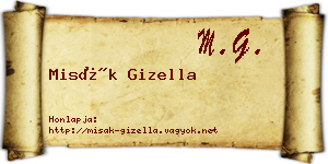 Misák Gizella névjegykártya